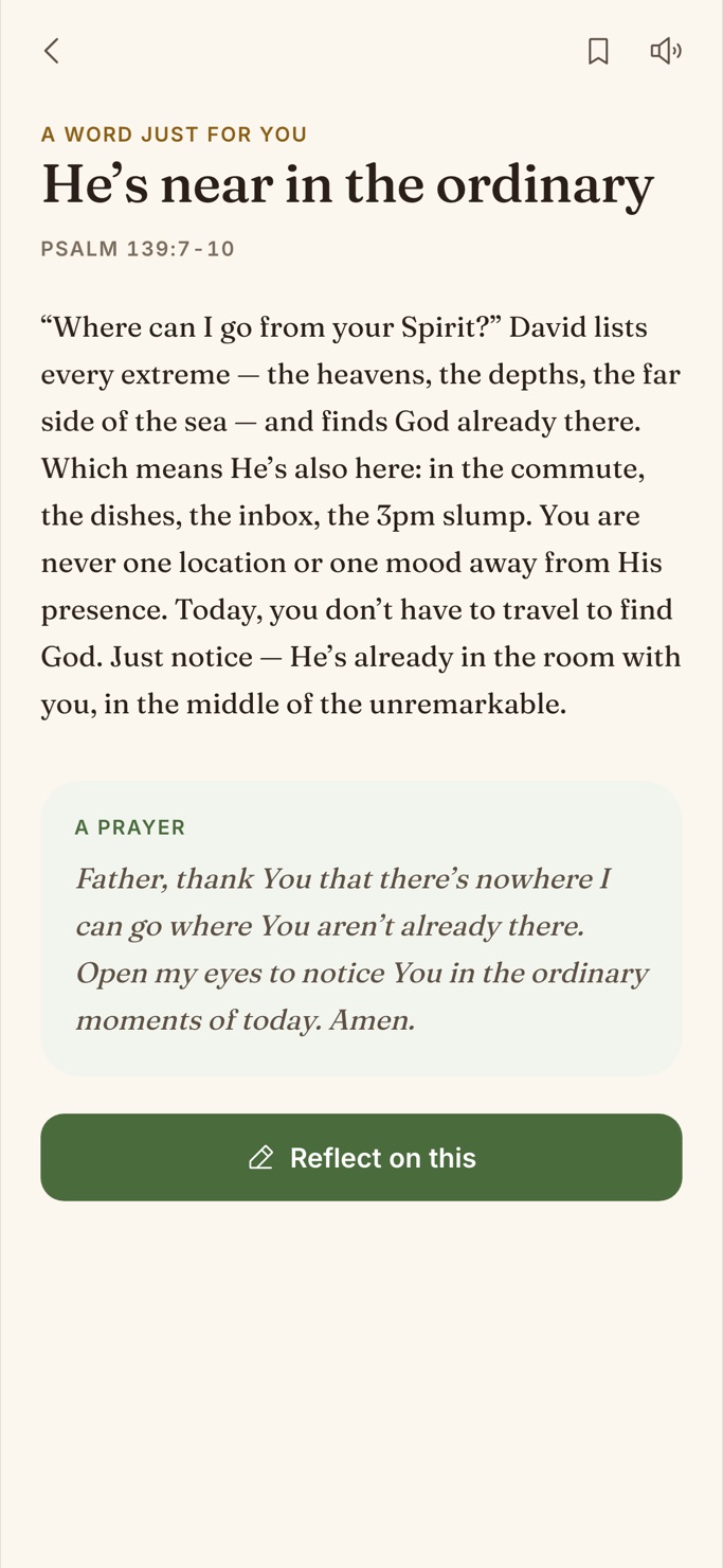 A devotional in the Emmaus app